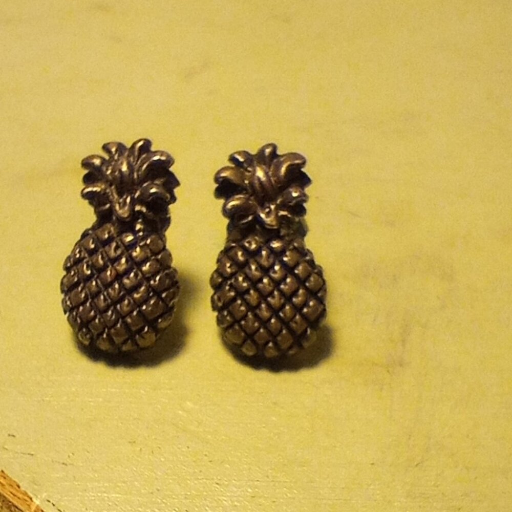 vintage sterling pineapple earrings